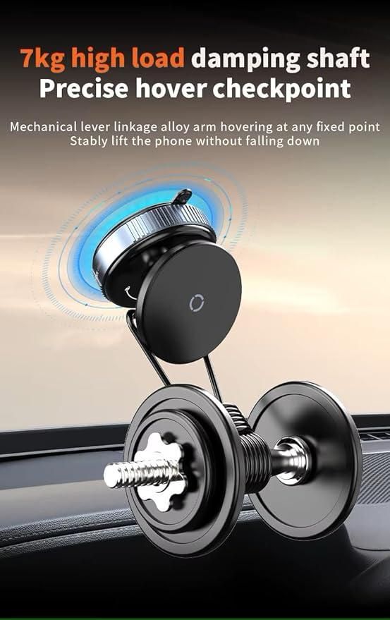 360° Rotating Magnetic Phone Holder | Strong Suction Cup | Universal Mobile Stand