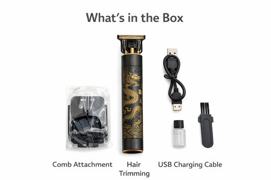 Professional T-Blade Beard & Hair Trimmer for Men | Zero Cutting Precision | USB Rechargeable | Dragon Design